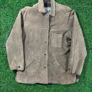 Vintage Jules Suede Leather Jacket w/ Satin Lining - XL; 22x30 (Width/Length)